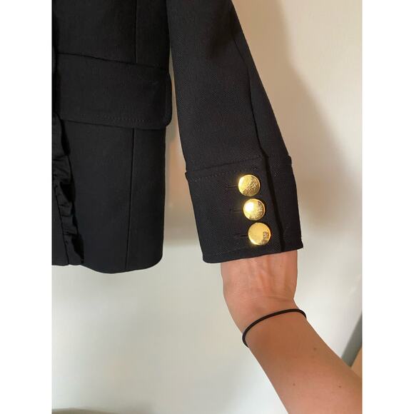Kate Spade Wool Black Winter Fall Pea Coat Bow on Back - Picture 8 of 13